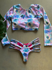 Tropical Long Sleeve Strappy Set