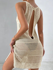 Eyelet Cut Out Back Cover Up Dress