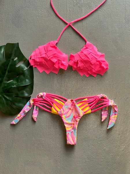 Neon Pink Patches Bananas Set